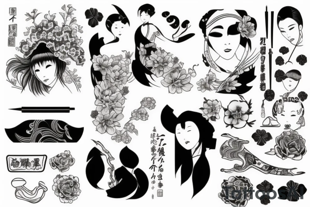 Japanese woman tattoo idea