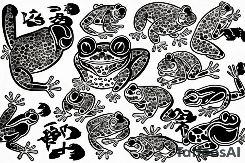 Japanese frog tattoo idea