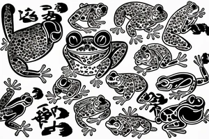 Japanese frog tattoo idea