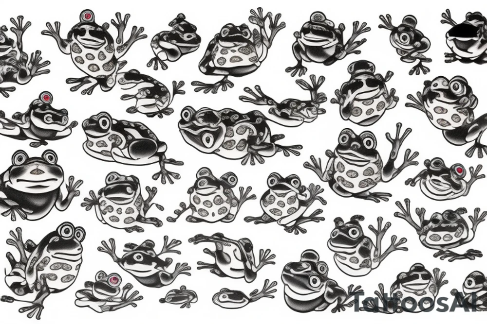 Japanese frog tattoo idea