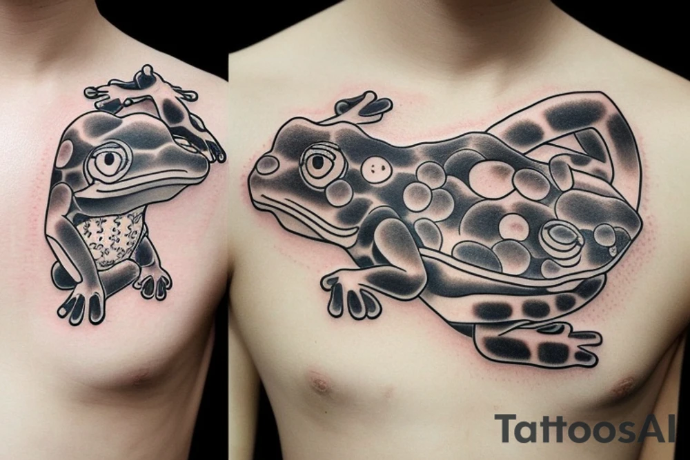 Japanese frog tattoo idea
