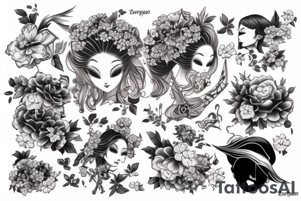 Japanese woman tattoo idea