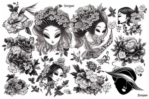 Japanese woman tattoo idea