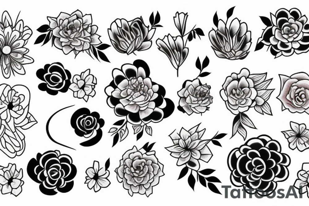 Japanese woman flowers tattoo idea