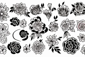 Japanese woman flowers tattoo idea