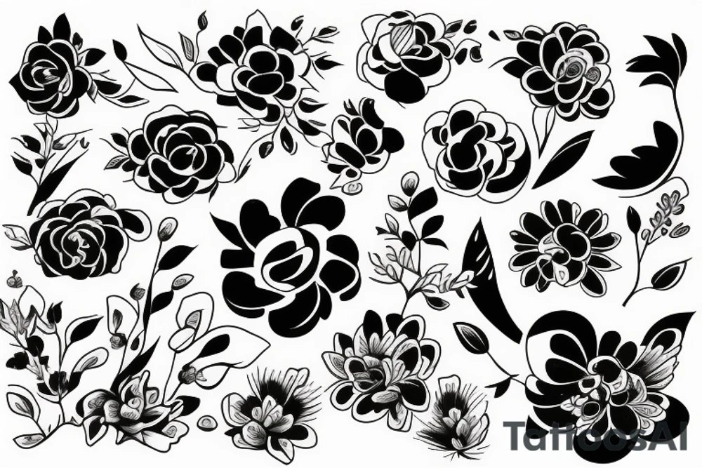 Japanese woman flowers tattoo idea