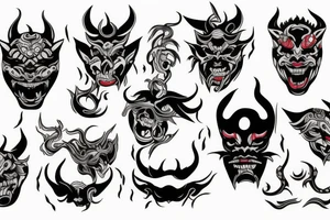 Demon mask tattoo idea