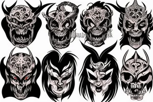 Demon mask tattoo idea