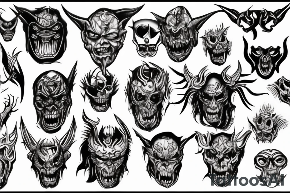 Demon head tattoo idea