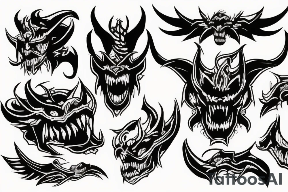 Demon head tattoo idea