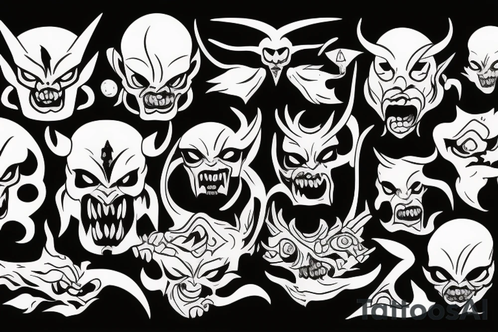 Demon head tattoo idea