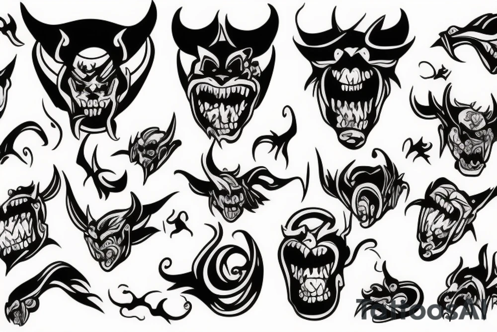 Demon head tattoo idea