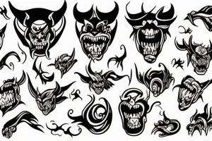 Demon head tattoo idea