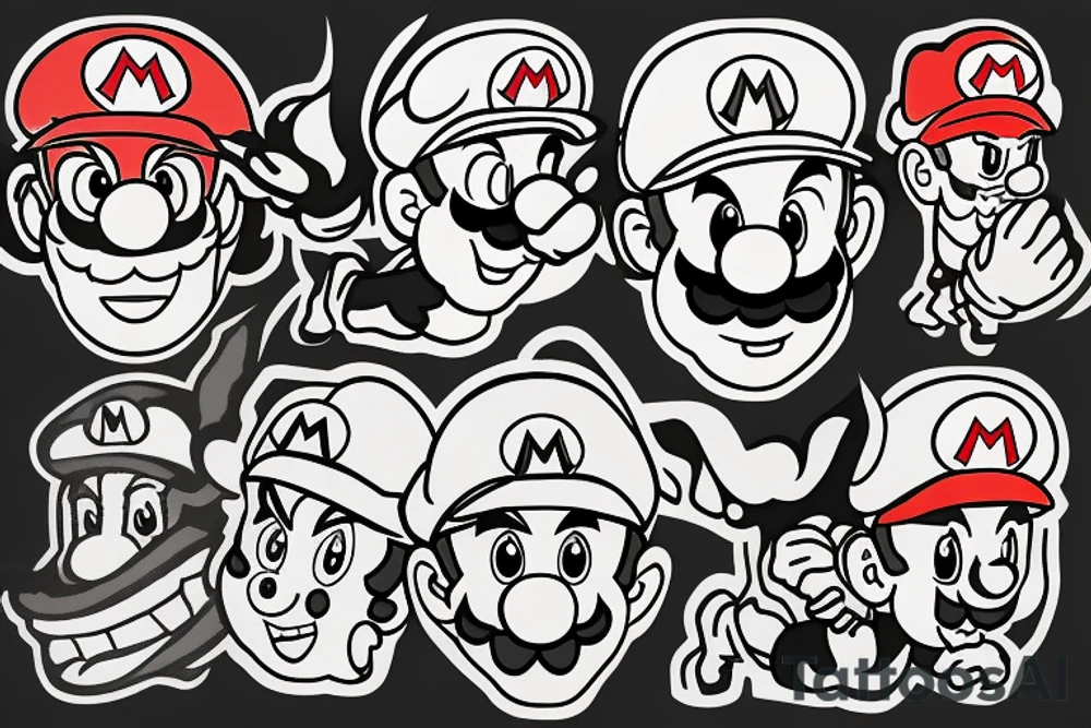 Mario in fire tattoo idea