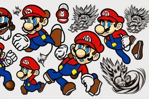 Mario in fire tattoo idea