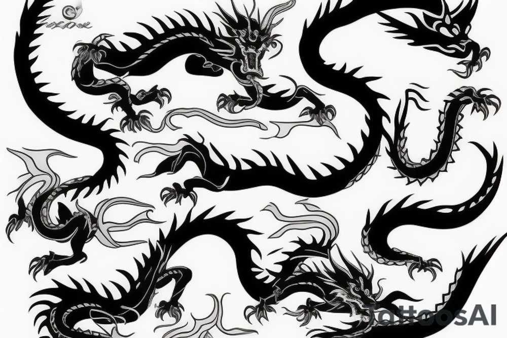 Fierce Japanese style dragon tattoo idea