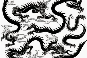 Fierce Japanese style dragon tattoo idea