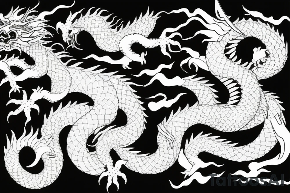 Fierce Japanese style dragon tattoo idea