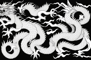 Fierce Japanese style dragon tattoo idea