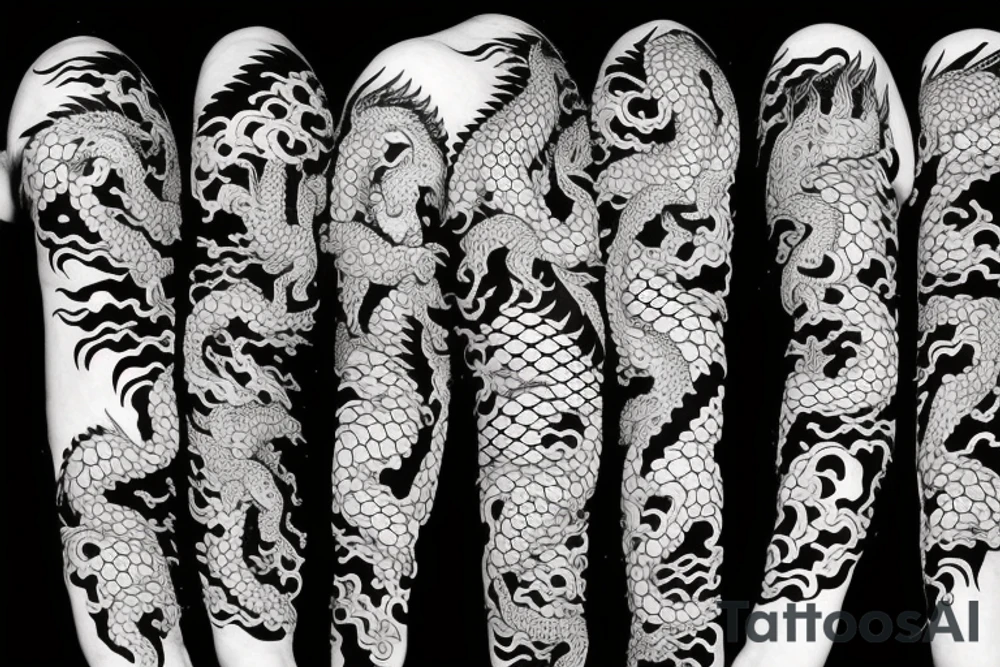 One fierce Japanese style dragon tattoo idea