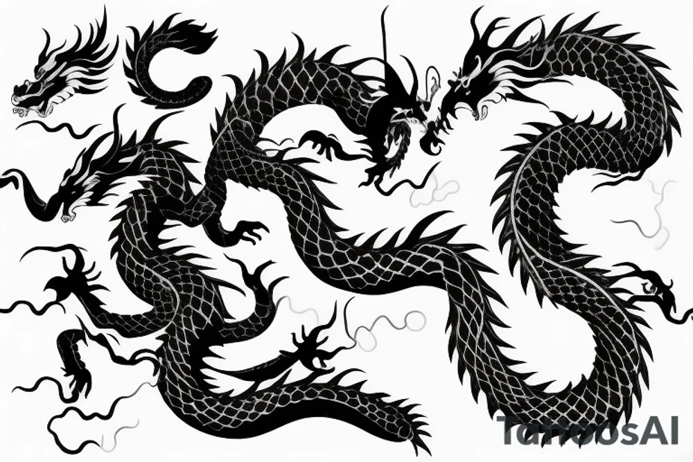 One fierce Japanese style dragon tattoo idea