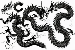 One fierce Japanese style dragon tattoo idea