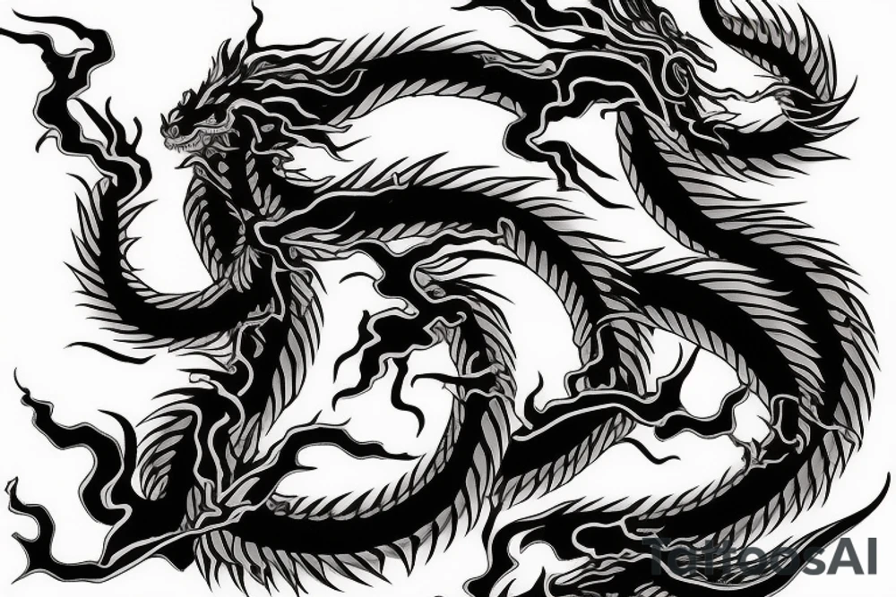 One fierce Japanese style dragon tattoo idea
