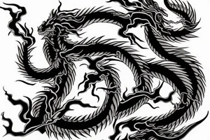 One fierce Japanese style dragon tattoo idea