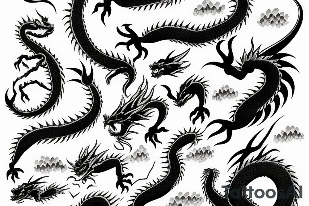 One fierce Japanese style dragon tattoo idea