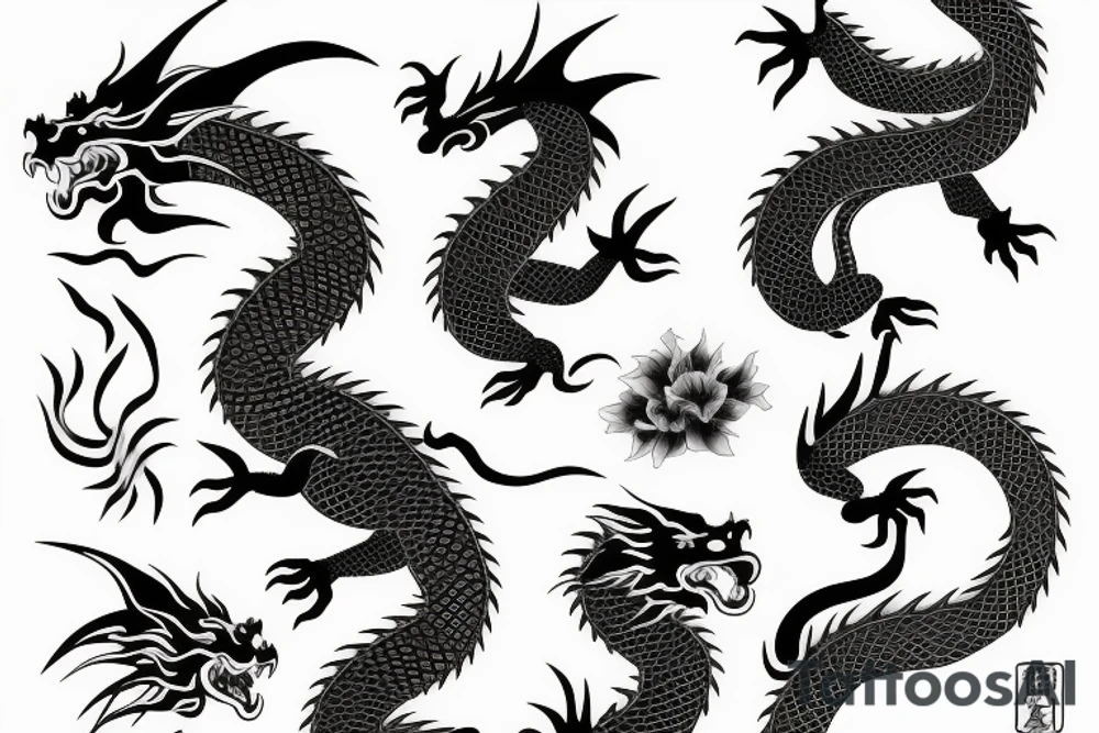 One fierce Japanese style dragon tattoo idea