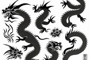 One fierce Japanese style dragon tattoo idea