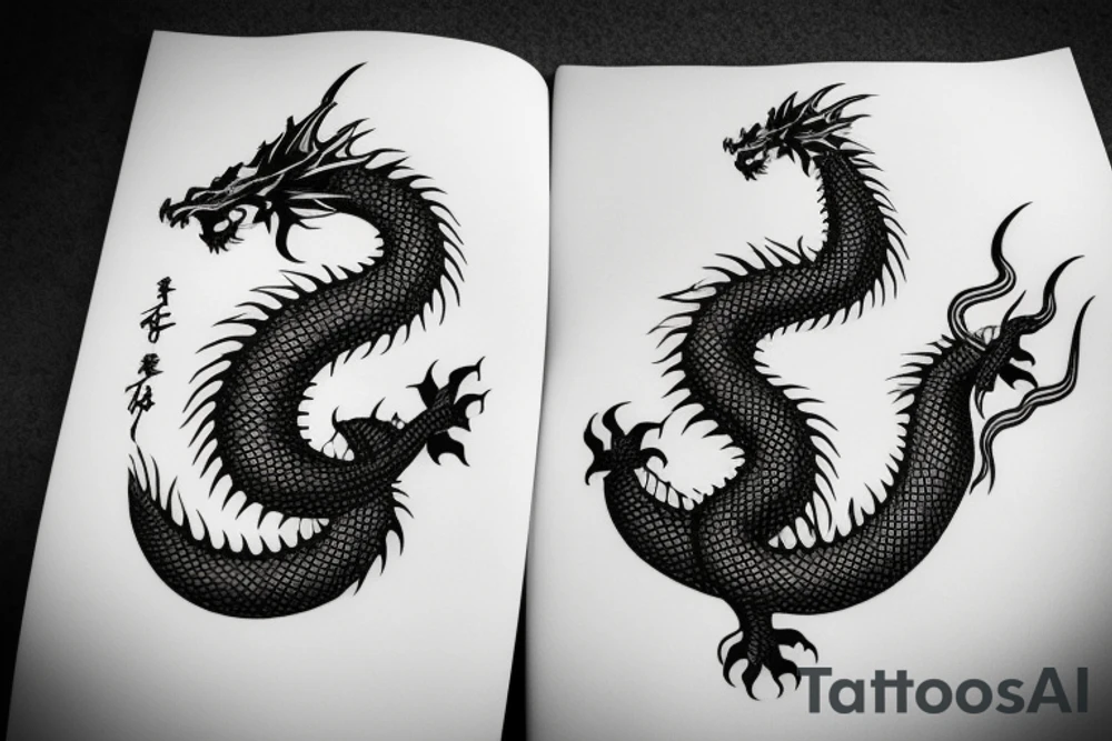 One fierce Japanese style dragon tattoo idea