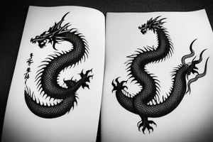 One fierce Japanese style dragon tattoo idea