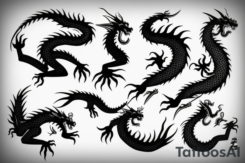 One fierce Japanese style dragon tattoo idea