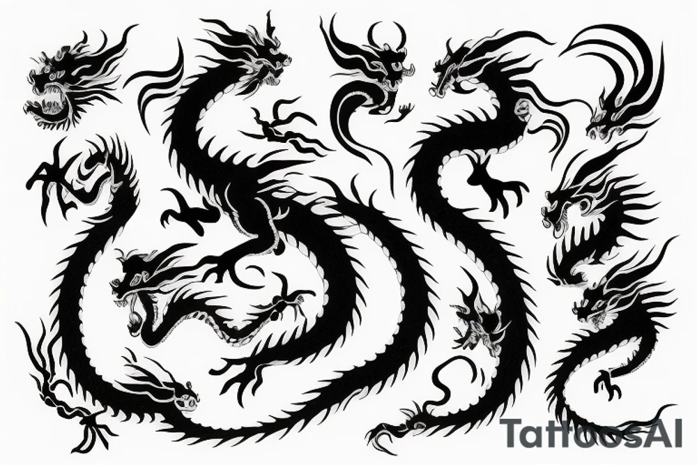 One fierce Japanese style dragon tattoo idea