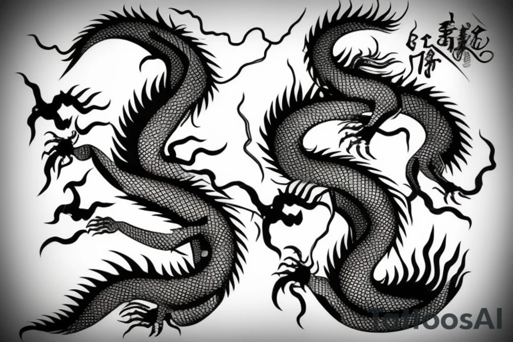 One fierce Japanese style dragon tattoo idea