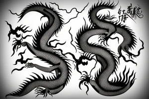 One fierce Japanese style dragon tattoo idea
