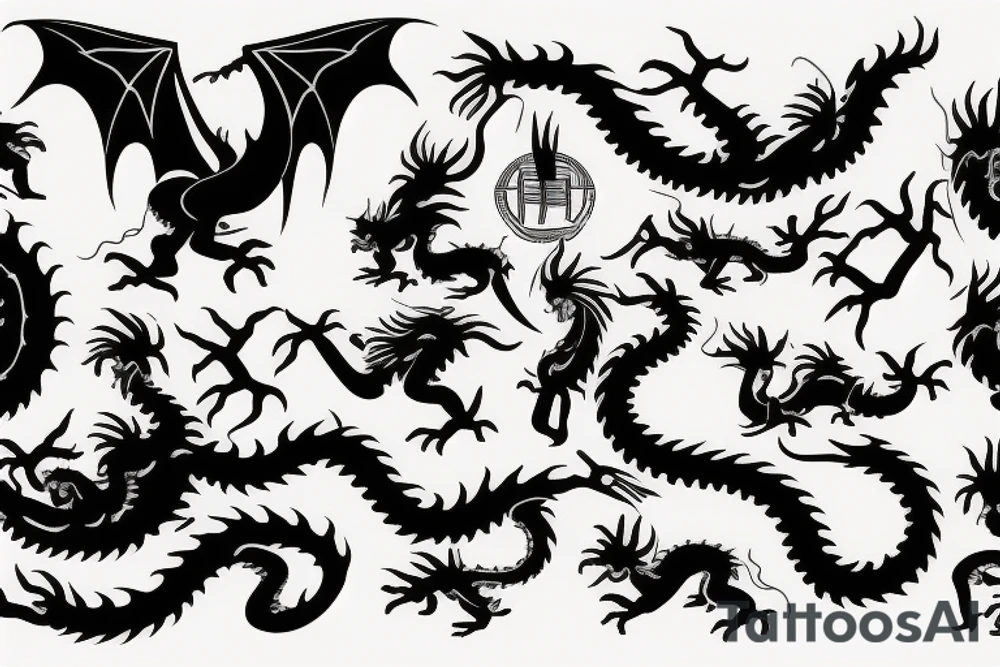 One fierce chinese style dragon tattoo idea