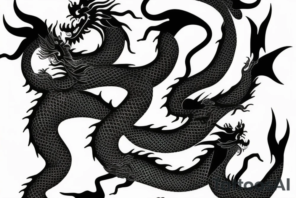 One fierce chinese style dragon tattoo idea