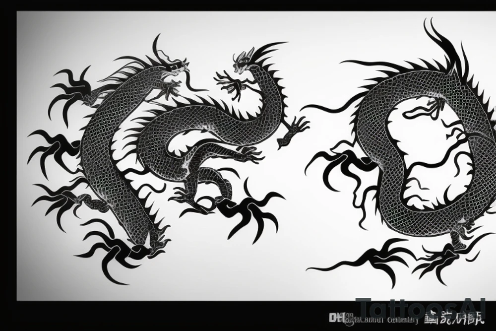 One 6 inches fierce chinese style dragon tattoo idea