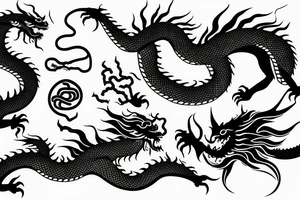One 6 inches fierce chinese style dragon tattoo idea