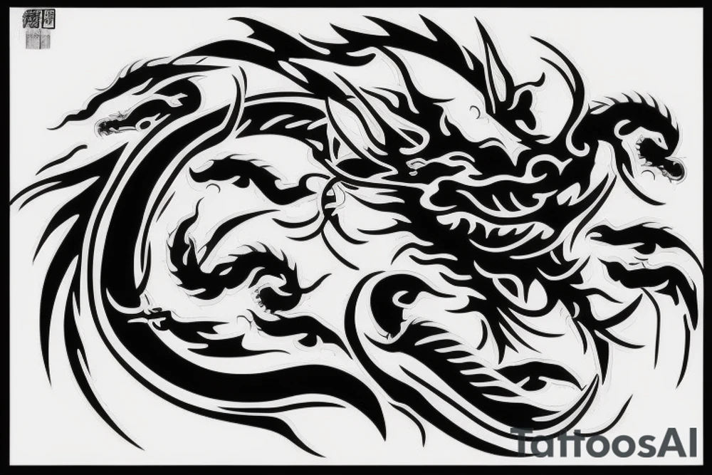 One 6 inches fierce chinese style face dragon tattoo idea