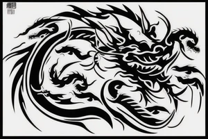 One 6 inches fierce chinese style face dragon tattoo idea