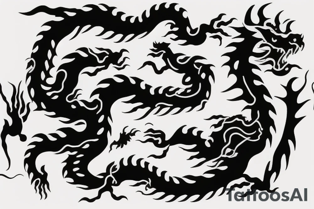 One 6 inches fierce chinese style face dragon tattoo idea
