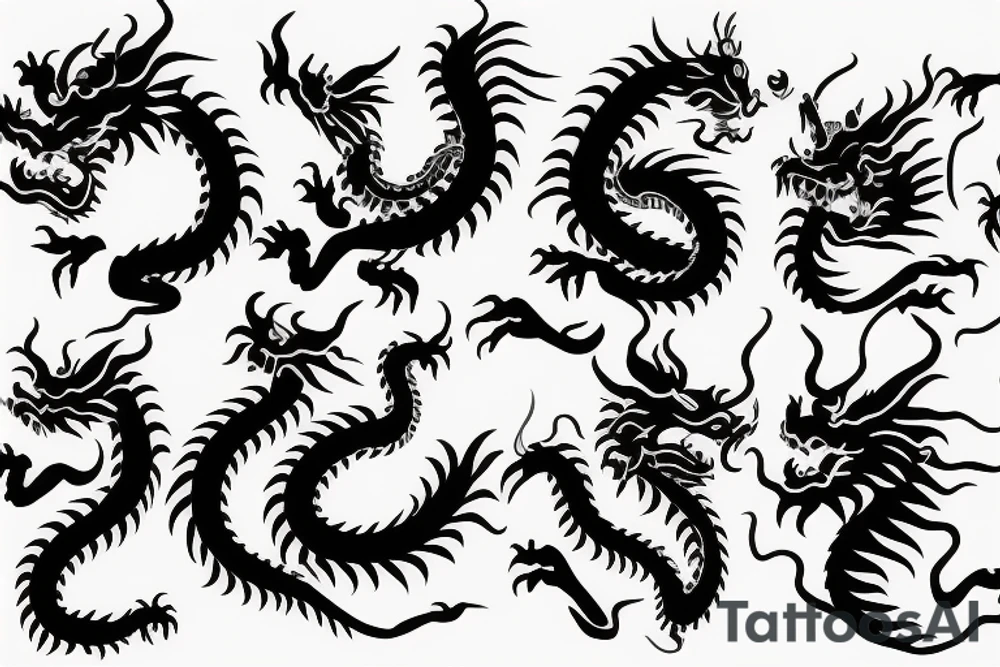 One 6 inches fierce chinese style face dragon tattoo idea