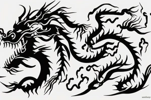 One 6 inches fierce chinese style face dragon tattoo idea