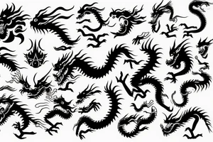 One 6 inches fierce chinese style face dragon tattoo idea