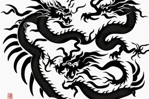 One 6 inches fierce chinese style face dragon tattoo idea