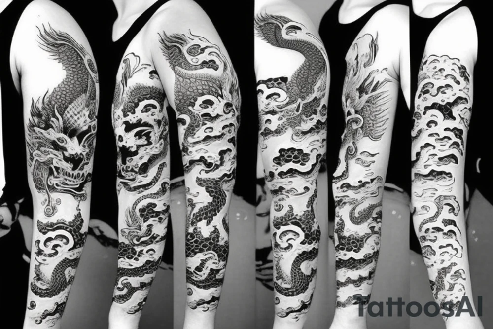 One 6 inches fierce chinese style face dragon tattoo idea