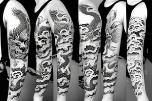 One 6 inches fierce chinese style face dragon tattoo idea